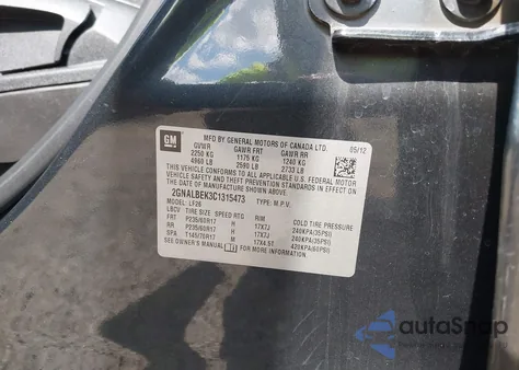 2012 Chevrolet Equinox Ls from USA, damaged, VIN 2GNALBEK3C1315473